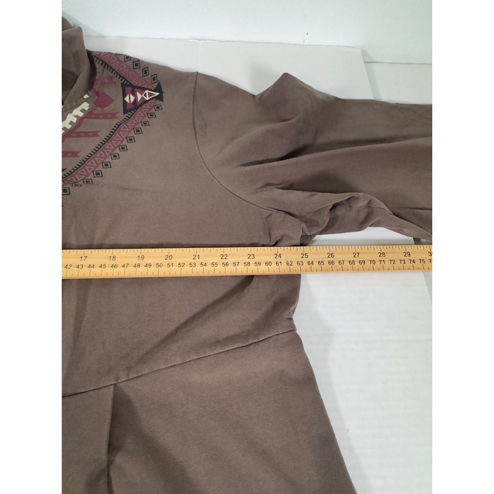Monroe & Main Brown‎ Geometric Aztec Print Zip Up Hoodie Long Sleeve Women 3X - Picture 8 of 10